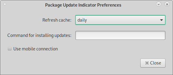 Package Update Indicator Preferences (avant)