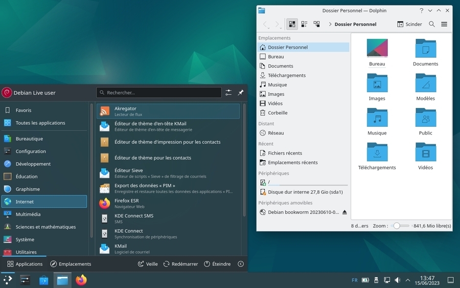 Le bureau KDE Plasma sur Debian