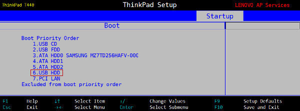 BIOS : configuration de l’ordre de Boot (sources linuxtrack.net)